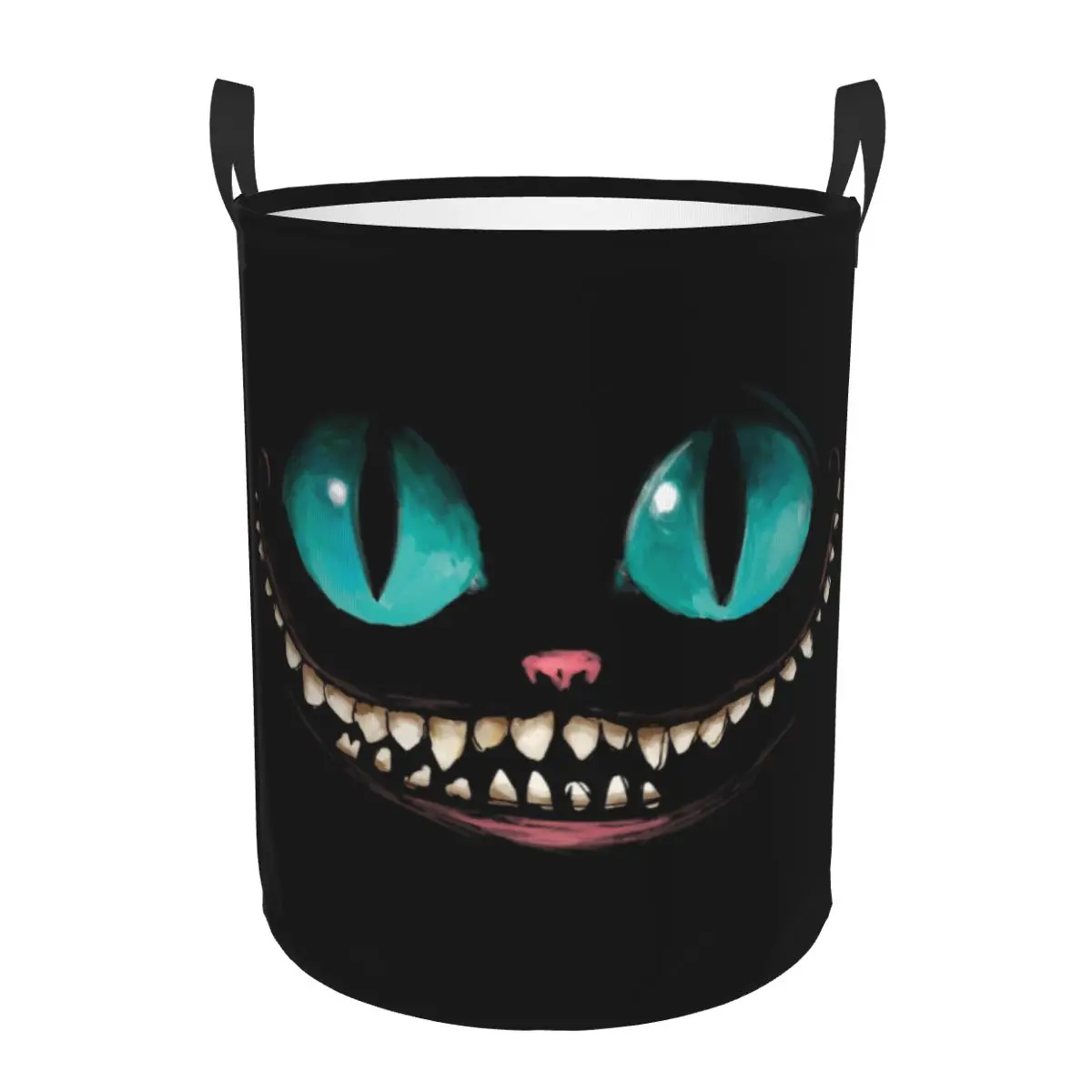 Custom Mad CAT Laundry Basket Collapsible Cheshire Toy Clothes Hamper Storage Bin for Kids Nursery