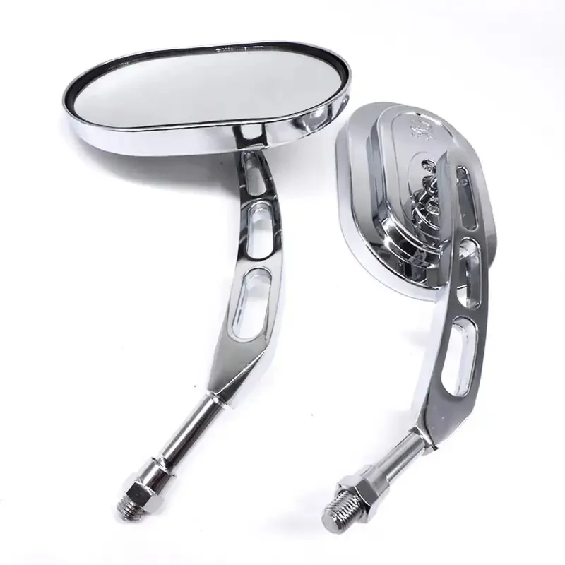 1Pair 10mm Universal Rectangle Aluminum Motorcycle Rearview Mirrors Chrome retrovisor de moto mirror moto For Honda