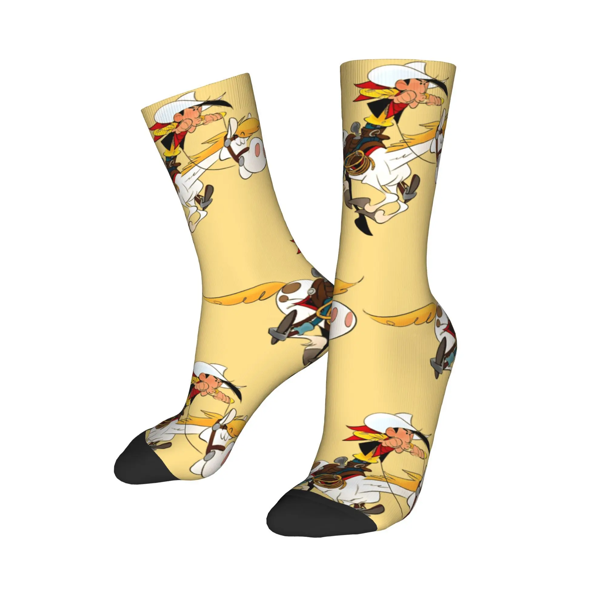 Lucky Luk  Socks  Anti Skid Stockings Men Soft Running Sports Socks Autumn Funny Graphic Socks
