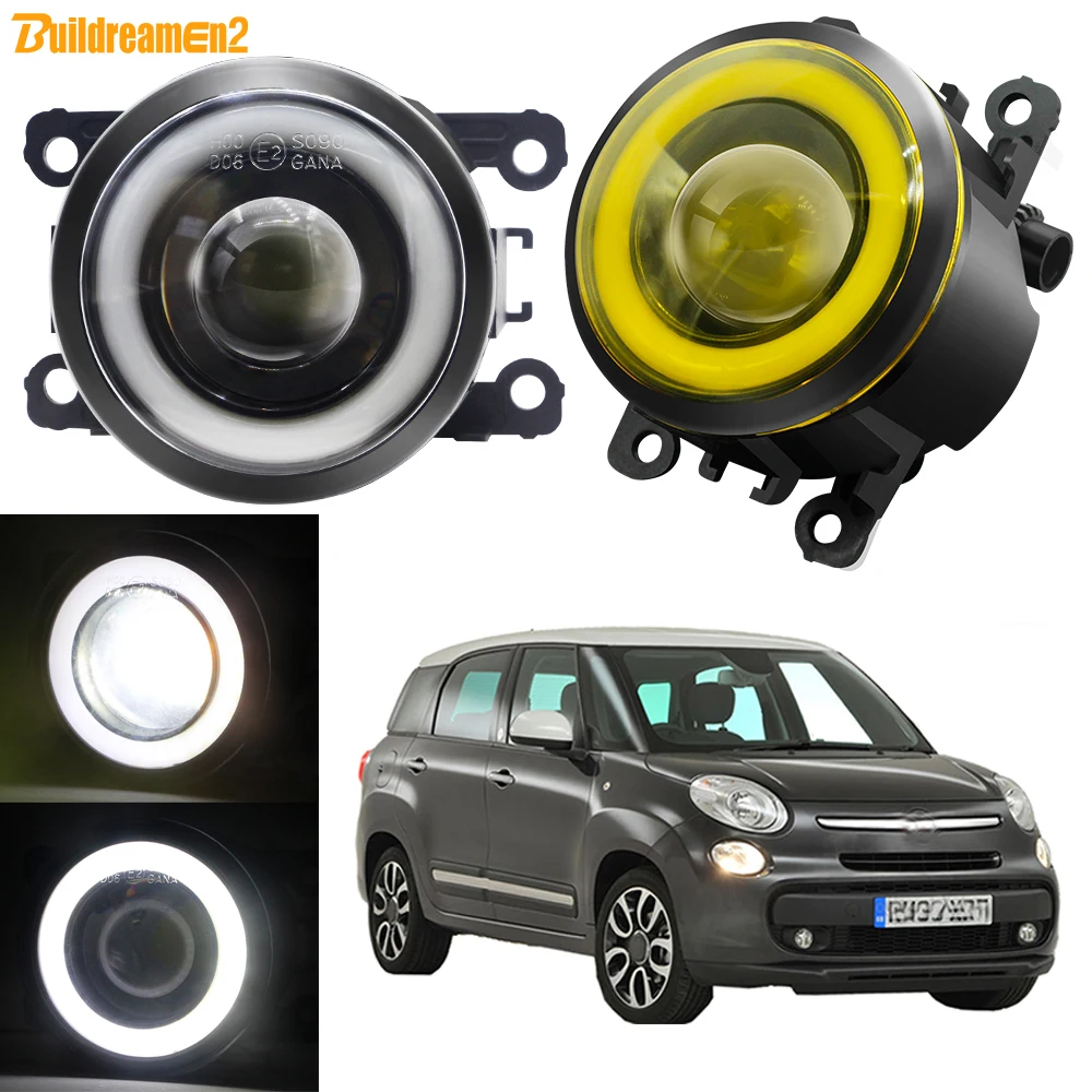 

2 светодиодных противотуманных фар COB с Angel Eye DRL для Fiat 500 (312_) 2010-2023 30 Вт 3000 лм Автомобильные передние противотуманные фары дневного света в сборе