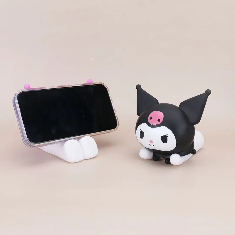 Kuromi أنيمي Kawaii سانريو الأطفال حامل هاتف لطيف الكرتون سيارة زخرفة حامل هاتف تزيين مُثبت هدايا للأطفال
