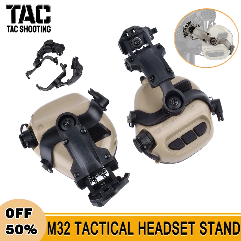 Tactical WADSN M32 Headphone Stand Nylon OPS Core ARC Rail Adapter Flux Fast Helmet TEAM WENDY-Lok Bracket For Wendy Helmet