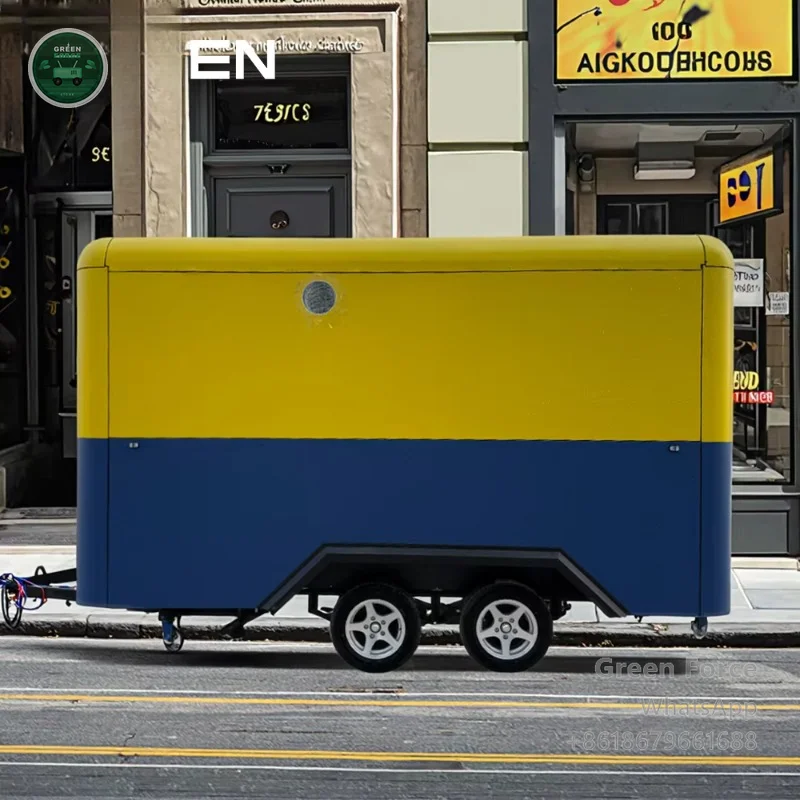 ODM Customizable Vintage Square Food Trailer With Color Options For European Outdoor Dining