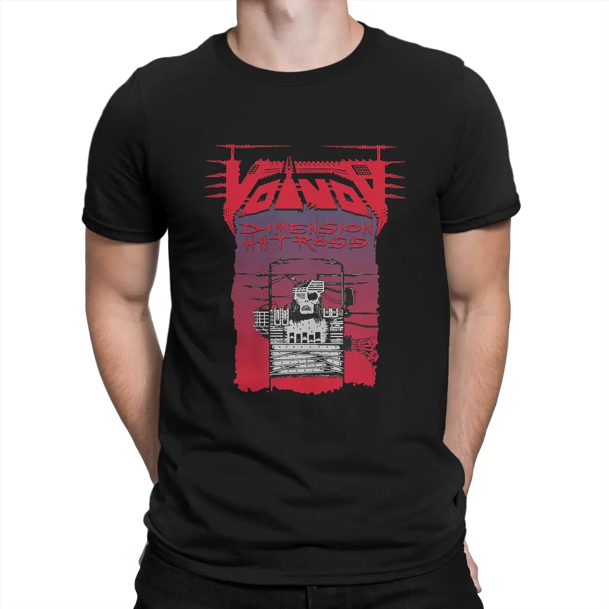 Hatross Dimension T Shirts for Men 100% Cotton Casual T-Shirts Crewneck Voivod Tees Short Sleeve Tops Printed