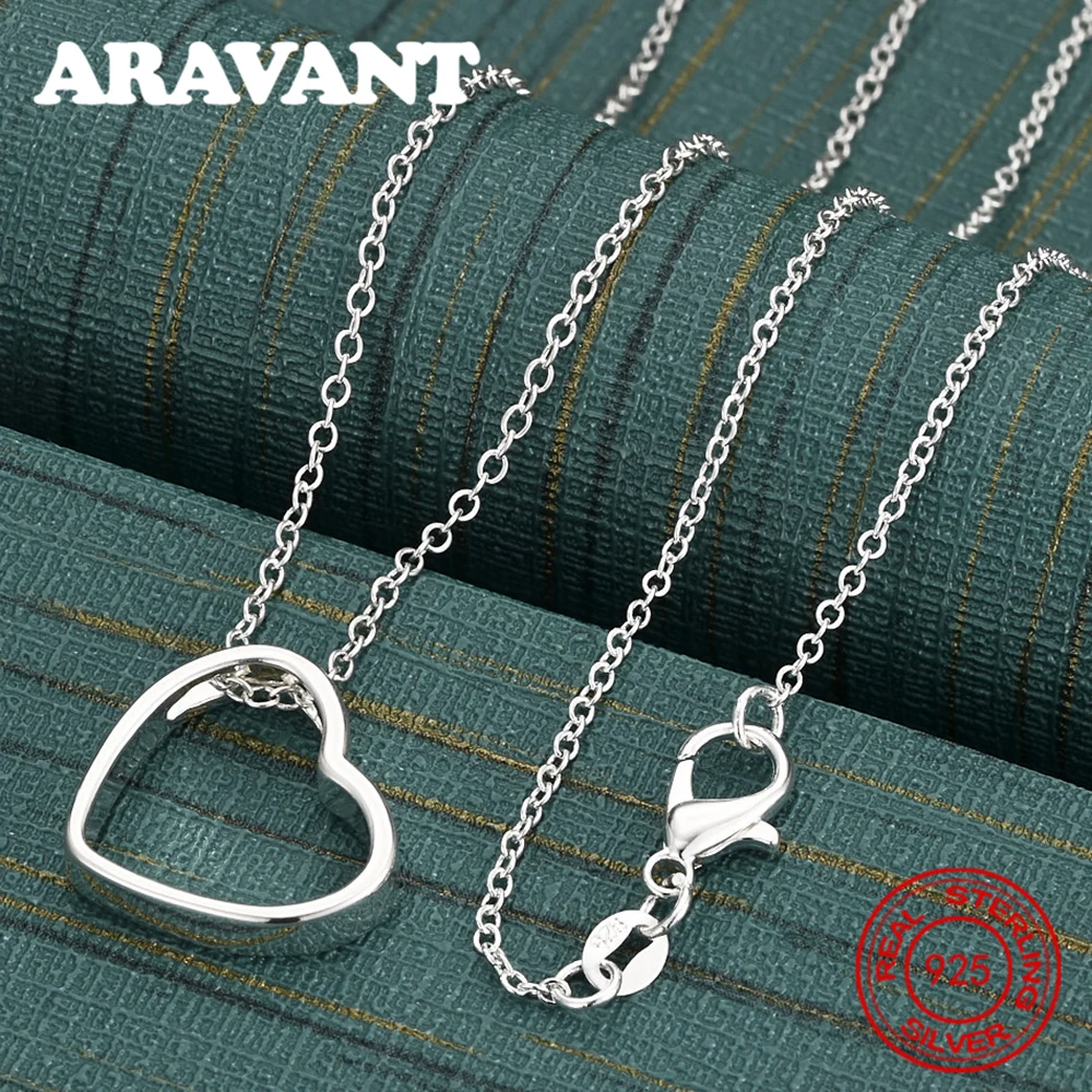 925 فضة القلب قلادة قلادة مربع سلسلة O سلسلة اكسسوارات المجوهرات #2