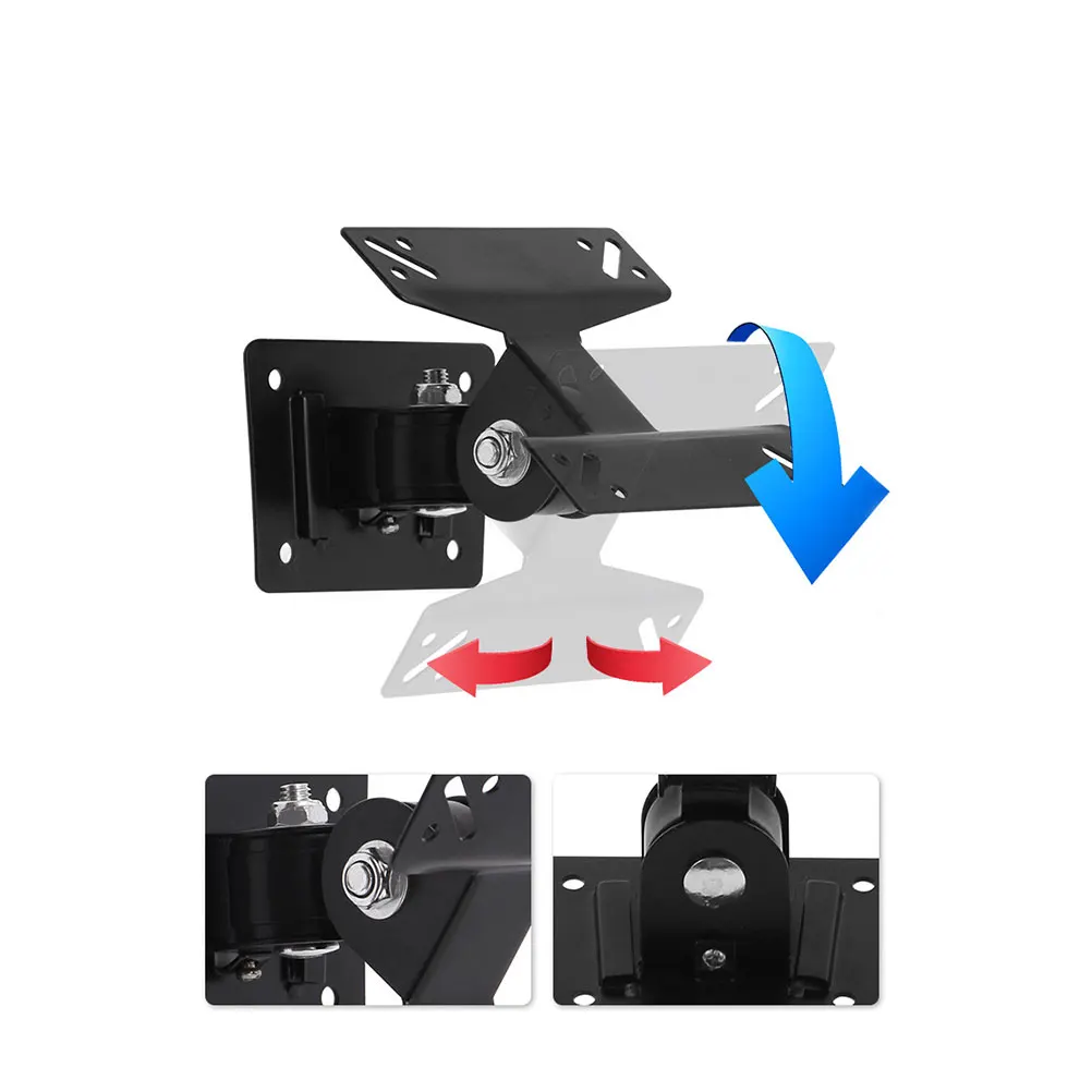

1pc Lcd Rotating Mount Bracket 27 Inch Adjustable Metal Stand For 75/100Mm Hole Spacing Display Rack Holder