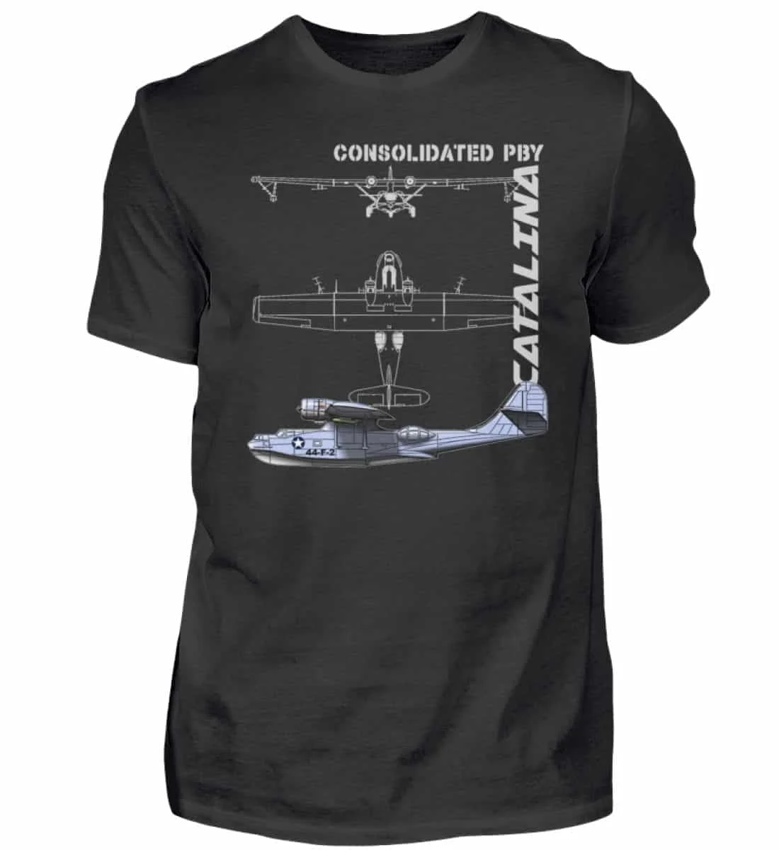 PBY catalina hidroavião voando barco t-shirt dos homens, 100% algodão, O-pescoço, manga curta, casual, verão, tamanho S-3XL
