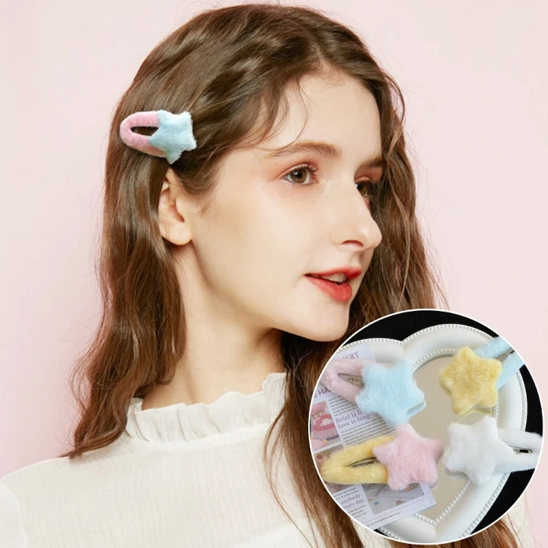 Hair clip Furry Plush Star Y2K-Style Star Mini Star Hairpin Sweet Handmade HairPins