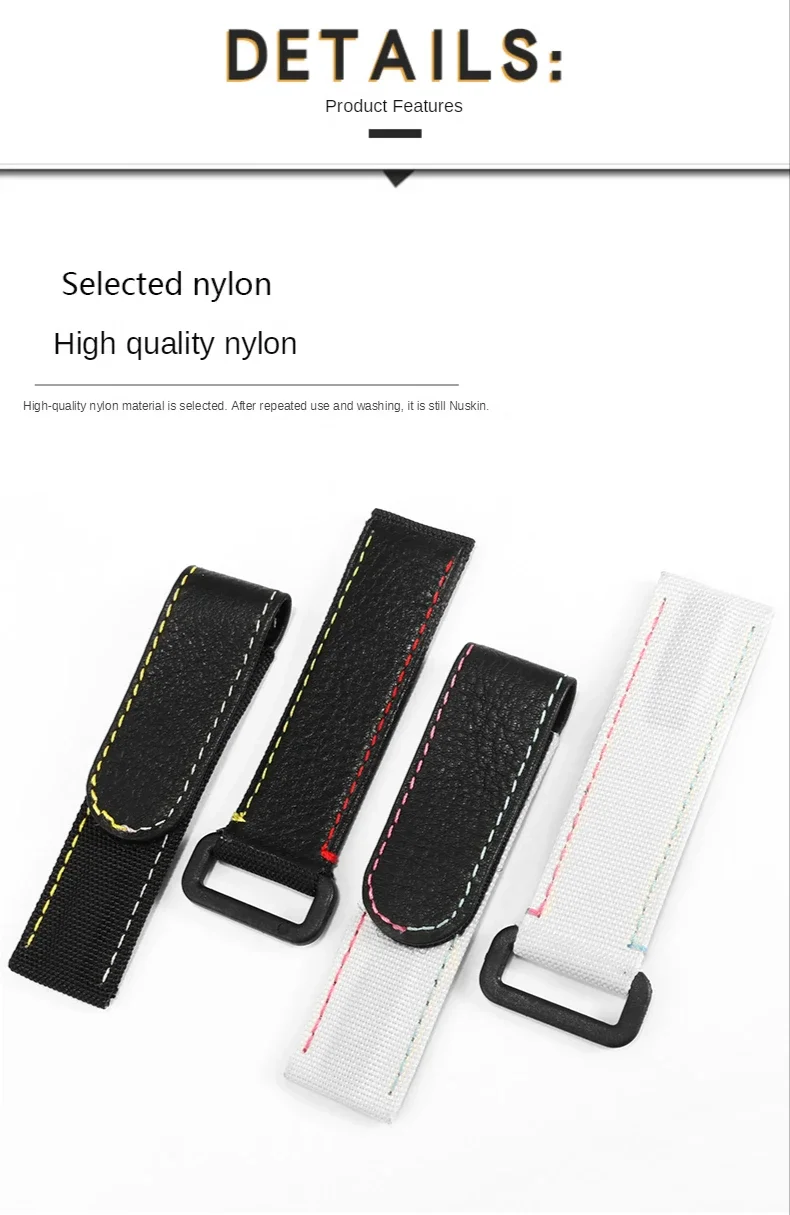 20 mm 21 mm Klettverschluss Canvas Uhrenarmband männlich für Rolex Daytona Omega Seahorse Rudder Bay Seiko Nylon-Uhrenarmband – Detail 7