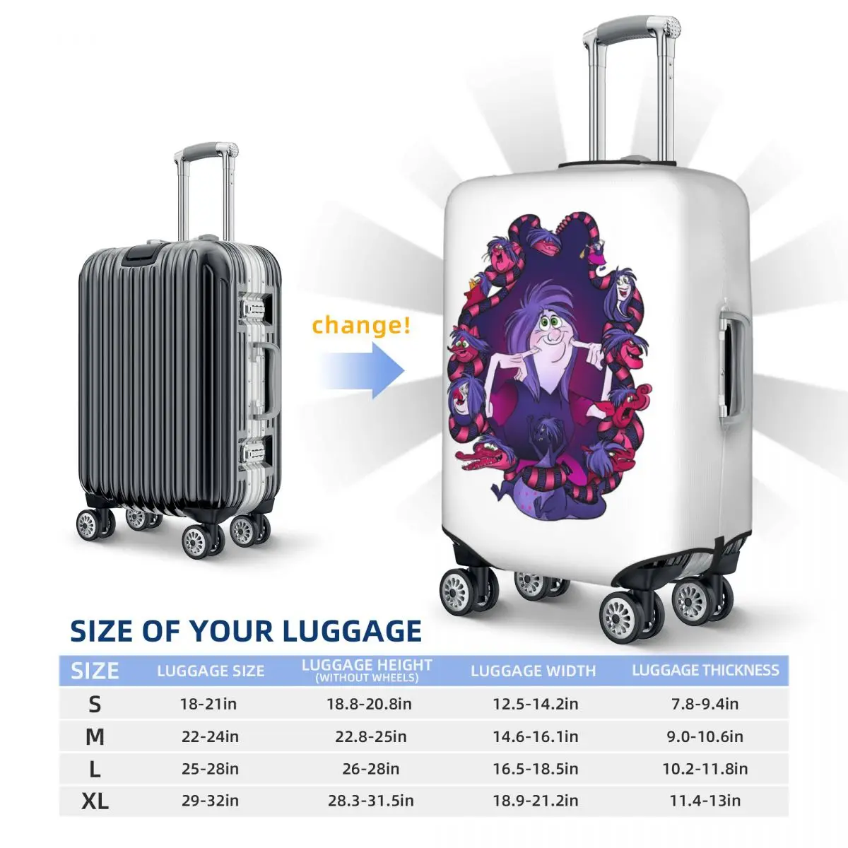 Madame Mim Capa de proteção elástica para mala de viagem Capa protetora para bagagem de 18 a 32 polegadas