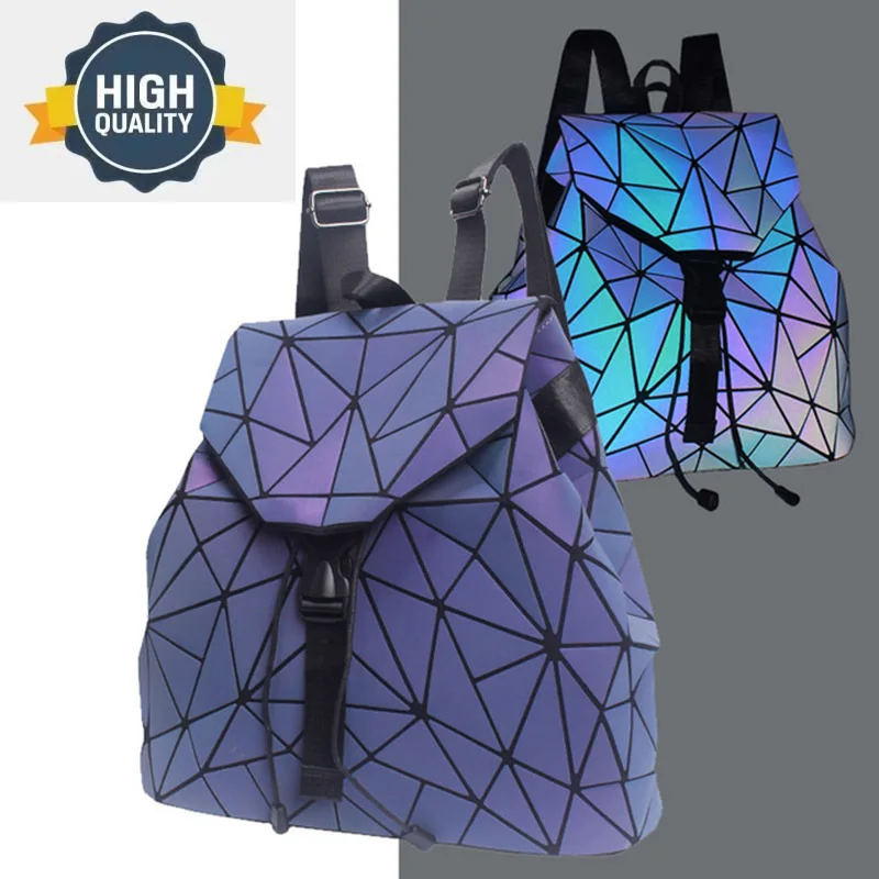 bag Luminous bao Backpack Women Geometric Backpacks For Teenage Girls Female Laser Diamond Student's School Bag Mochila Bolsas