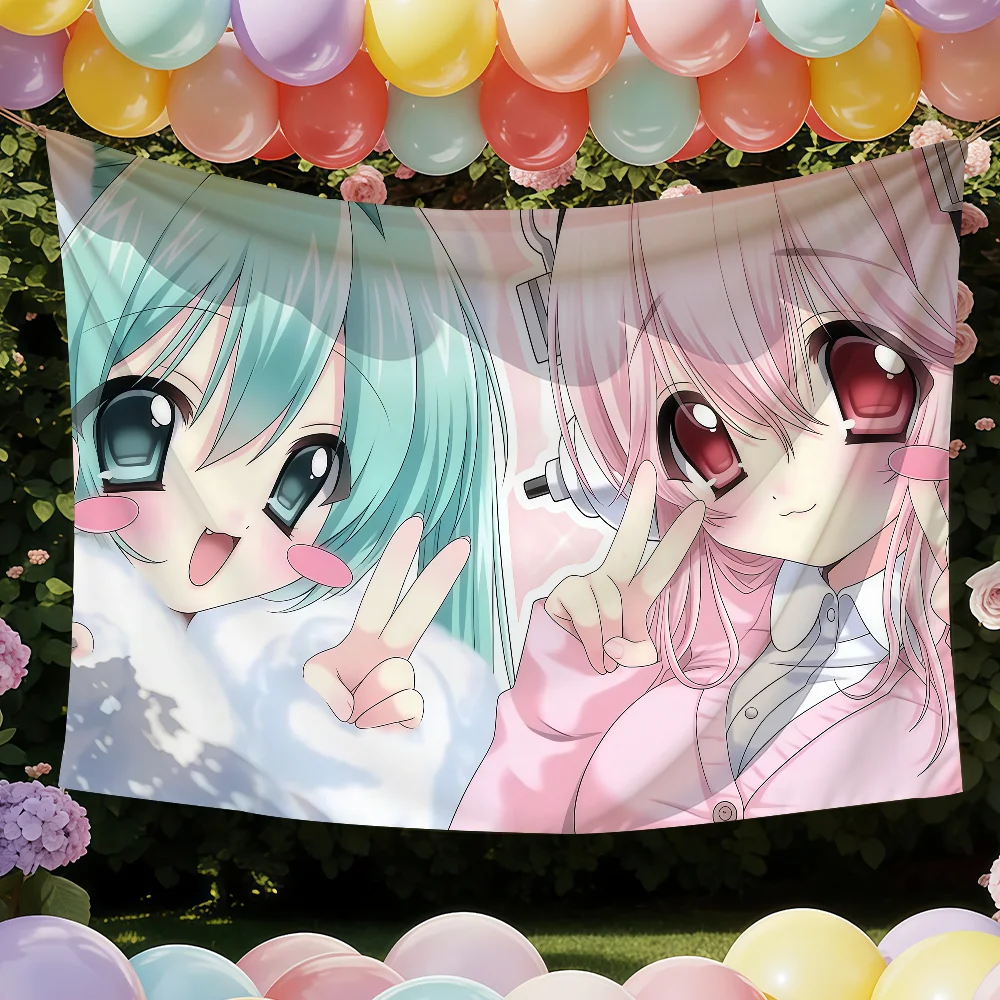 Anime Super Sonico Flag Room Decoration Wall Tapestry Hanging Aesthetic Bedrooms Advertising Banner
