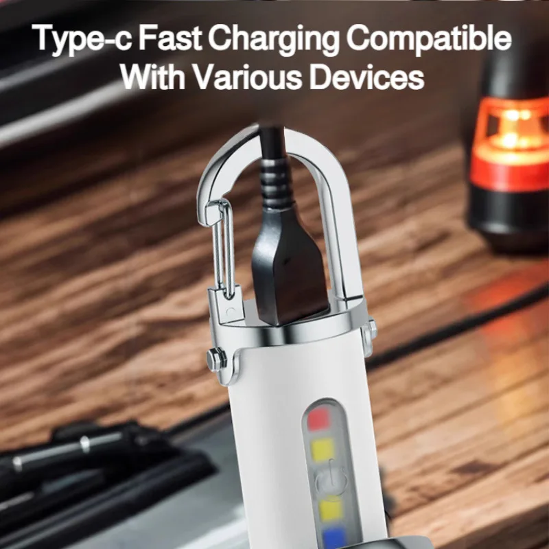 

Уличный мини-брелок-фонарик, портативный перезаряжаемый фонарик на талии, многофункциональный аварийный светильник, яркий прочный компактный