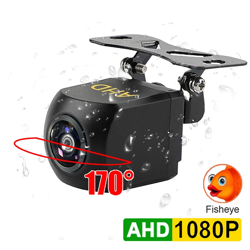 1080P AHD Car Rear View Camera 170° Wide Angle Adjustable Anti-Interference Night Vision Waterproof Universal Auto Parking Vehicle Backup Camera CAR ACCESSORIES