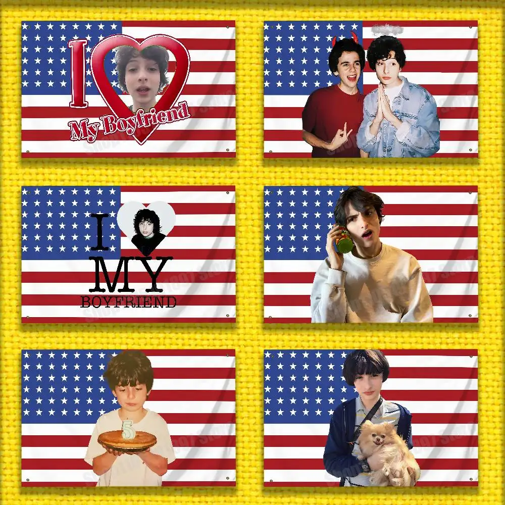 F-Finn Wolfhard America USA Flag For 150*200cm 60*90cm 100*150cm 80*120cm 50*70cm Living Room Banner Cover Tapestry