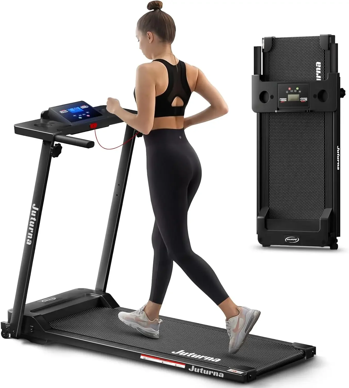 Portable Folding Treadmill, 3.0 HP Foldable Compact Treadmill for Home Office with 300 LBS Capacity