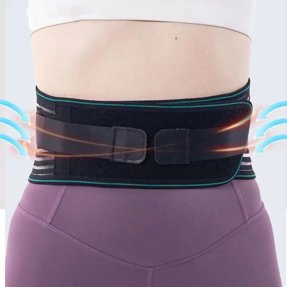 Verstellbare Rückenstütze mit 4 Stahlstreben, Atmungsaktiver Lendenwirbelstützgürtel, Kompressions-Stabilisierungs-Fitness-Taillenschutz – Detail 5