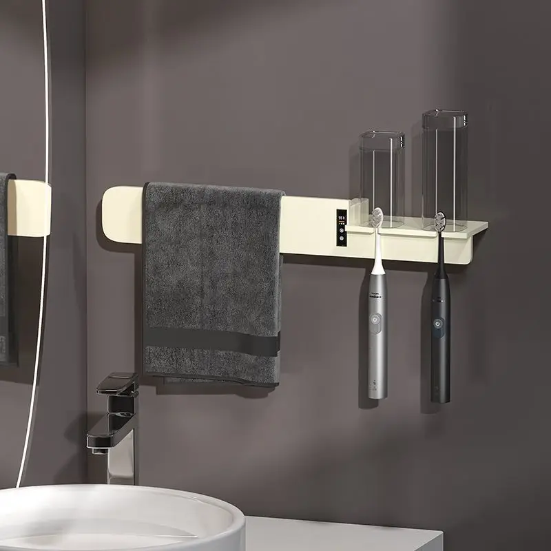 رف المناشف الكهربائية، رف تجفيف التدفئة المنزلية للحمام، لوح عريض للحمام الذكي