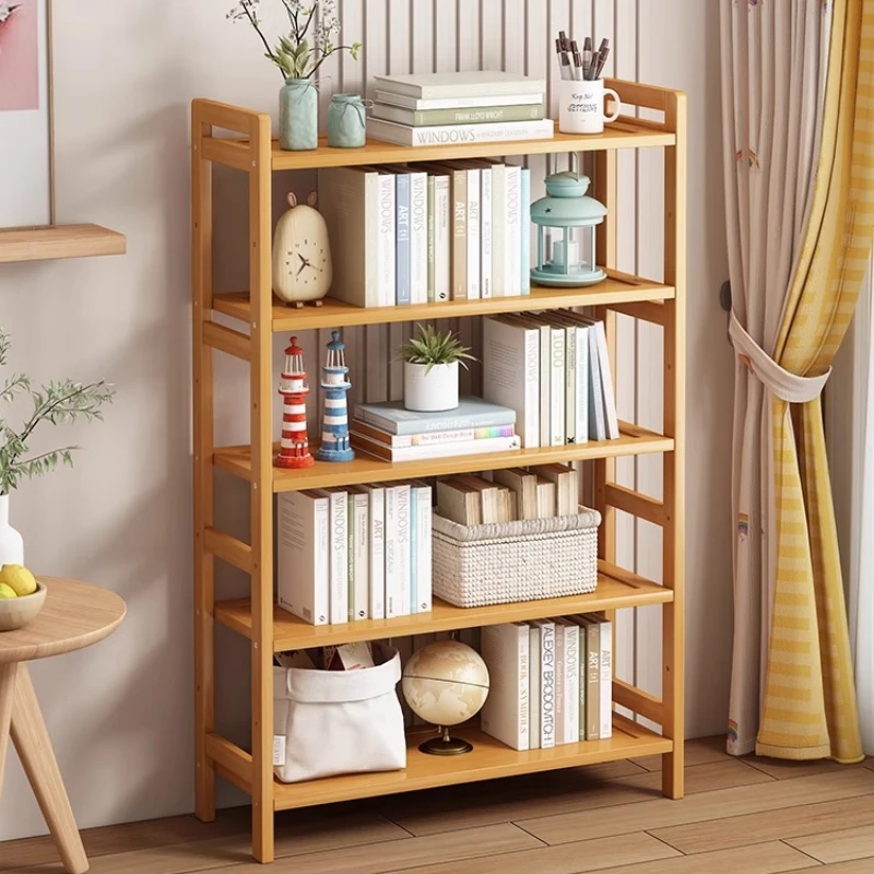 Storage Rack Multi-layer Storage Rack Living Room Bamboo Floor To Ceiling Bookshelf Small Minimalist Small Unit Narrow Shaped