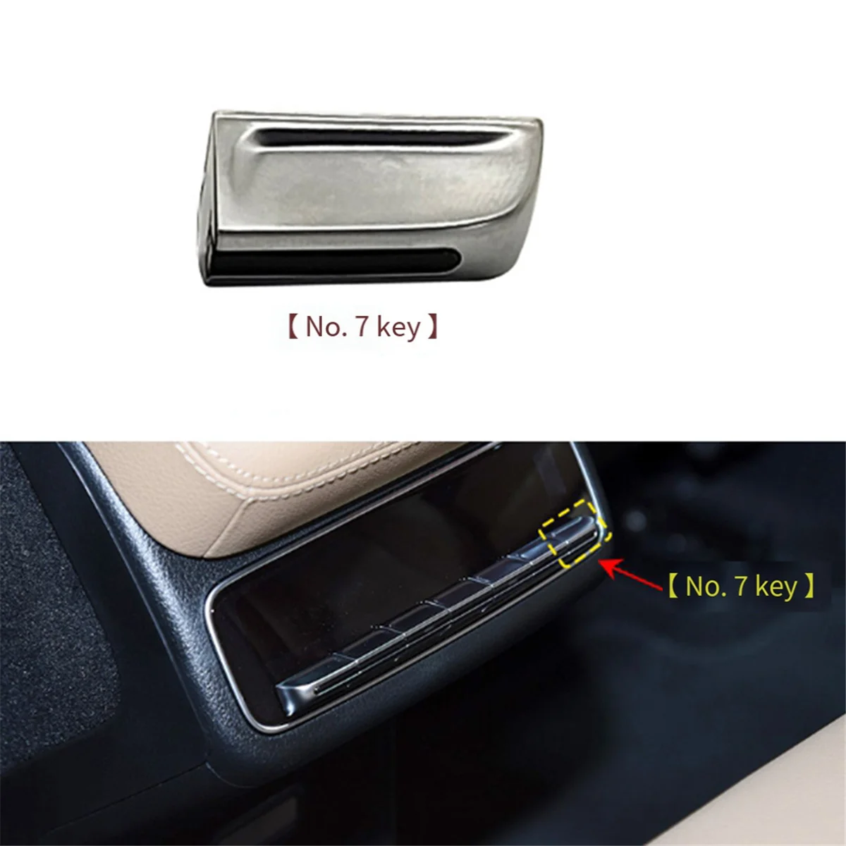 Car Rear A/C Switch Adjustment Button for Mercedes Benz GLS GLE W167 2020-2024 Multimedia Switch Cover Button No. 7