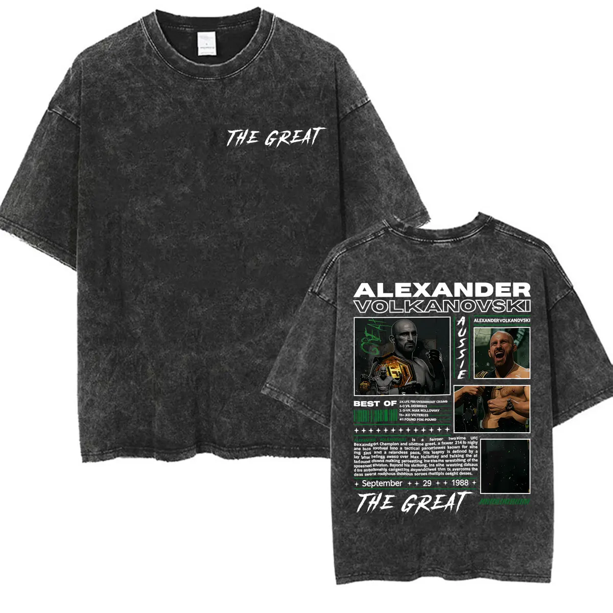 Alexander Volkanovski The Great Vintage Washed T Shirts Men Women Harajuku Fashion Gothic T-shirt High Quality Oversized T Shirt