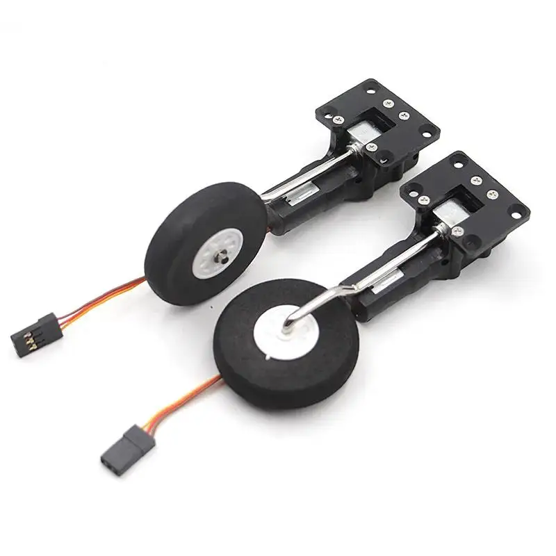 2PCS 2kg 25g Servoless Digital Metal Electronic Retractable Landing Gear With Wheel shock-absorbing JR Plug for RC Fixed-wing