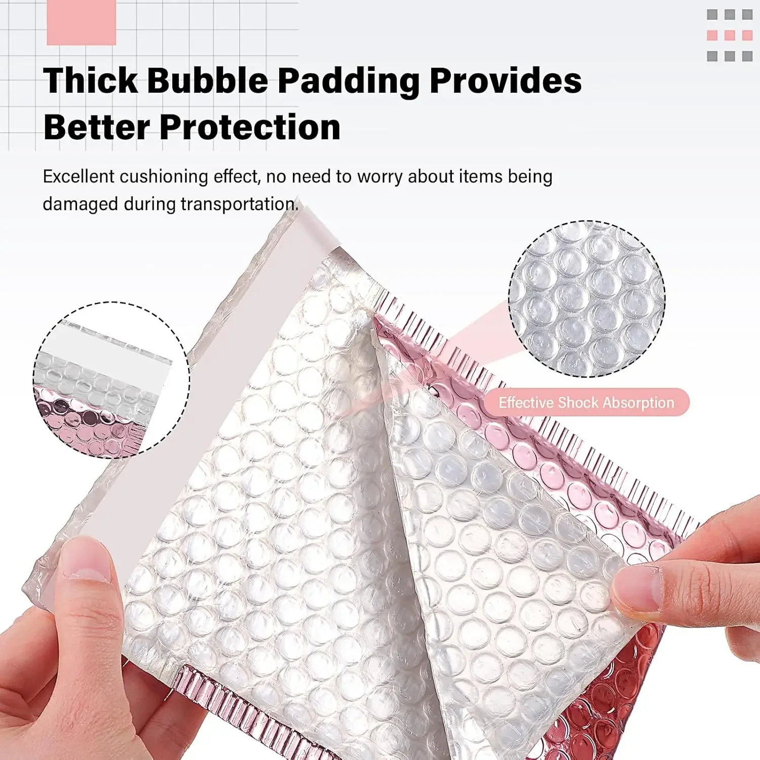 100pcs Shipping Bags Multicolour Metallic Bubble Mailer Packaging Supplies Small Business Envelope Mailers Envelopes Mailing