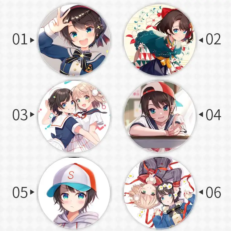 Oozora Subaru YouTuber VTuber Badge Brooch anchor Peripherals Pin Anime Fashion Pendant Decoration Children's gift Trinket