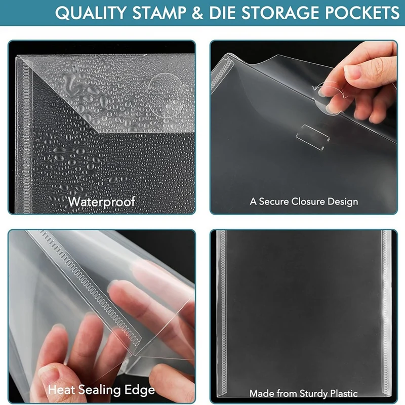 Top-7X5in Storage Envelopes,Resealable Plastic Envelopes Pockets Storage Bag For Clear Stamp,Die Cuts,Scrapbook Paper