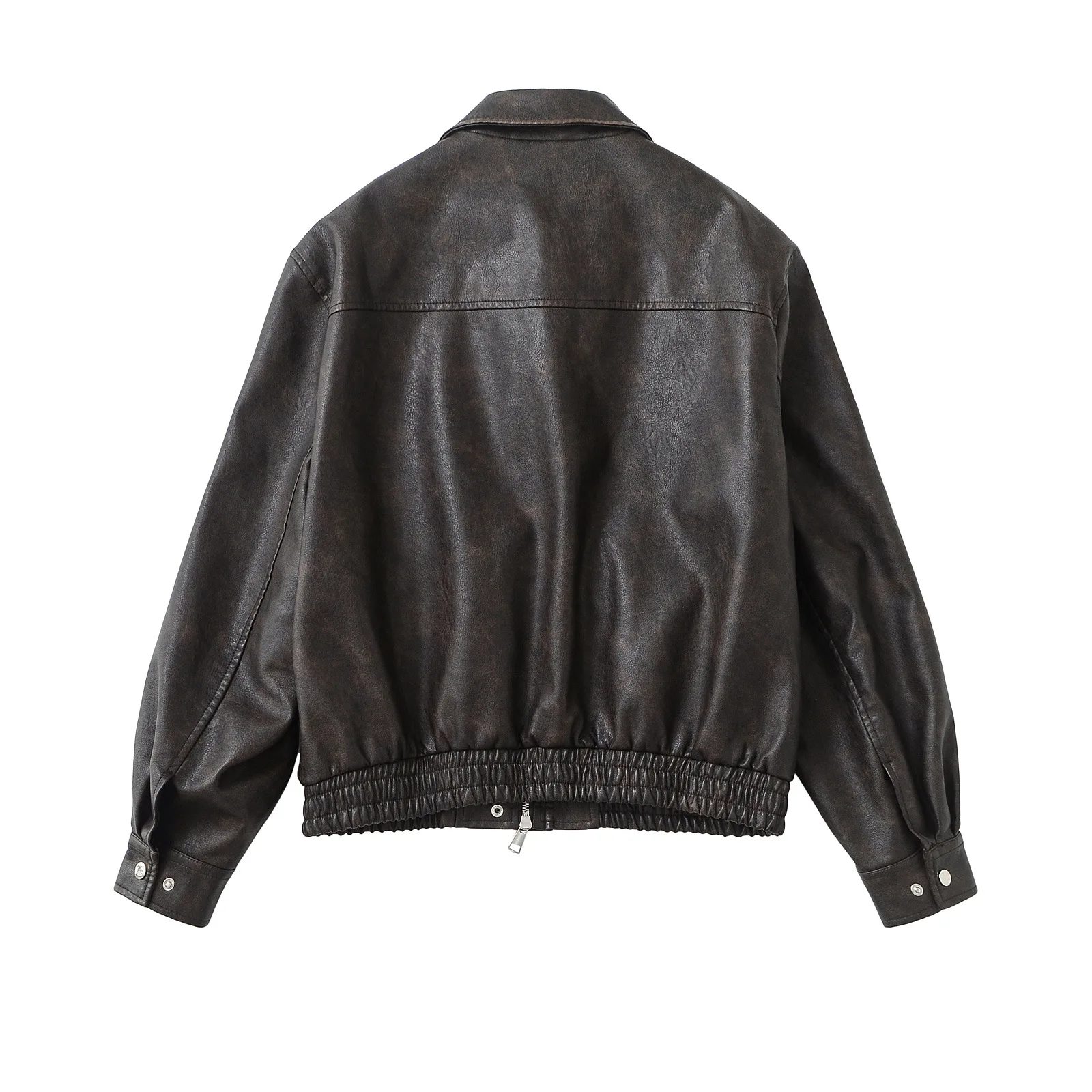 سترة عمل فضفاضة لخريف وشتاء 2025 سترات نسائية من الجلد الصناعي معاطف بياقة مقلوبة معطف غير رسمي