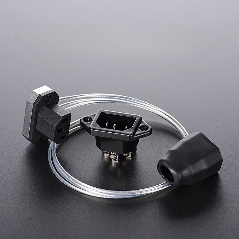 Power Cord Extension Cable Computer 90 Degree Elbow, Three Hole Ultra-thin Male and Female Plug, Computer C13 To C14