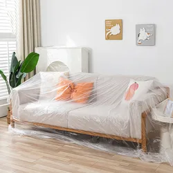 Dust Cover Disposable Furniture Dust Cloth Dust Film with Tape Plastic Dust Cover Household Bed Sofa Cabinet Dust Cover