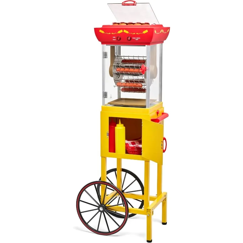 Oscar Mayer Hot Dog Ferris Wheel - Retro Style Hot Dog Roller Cart Toaster - Classic 6-Piece Grill Machine with Bun Warmer