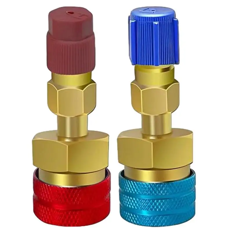 Quick Coupler Adapter 1 Pair High-low Conversion Adapters Truck Conditioner Adapter Fittings For Conditioner Hose Copper