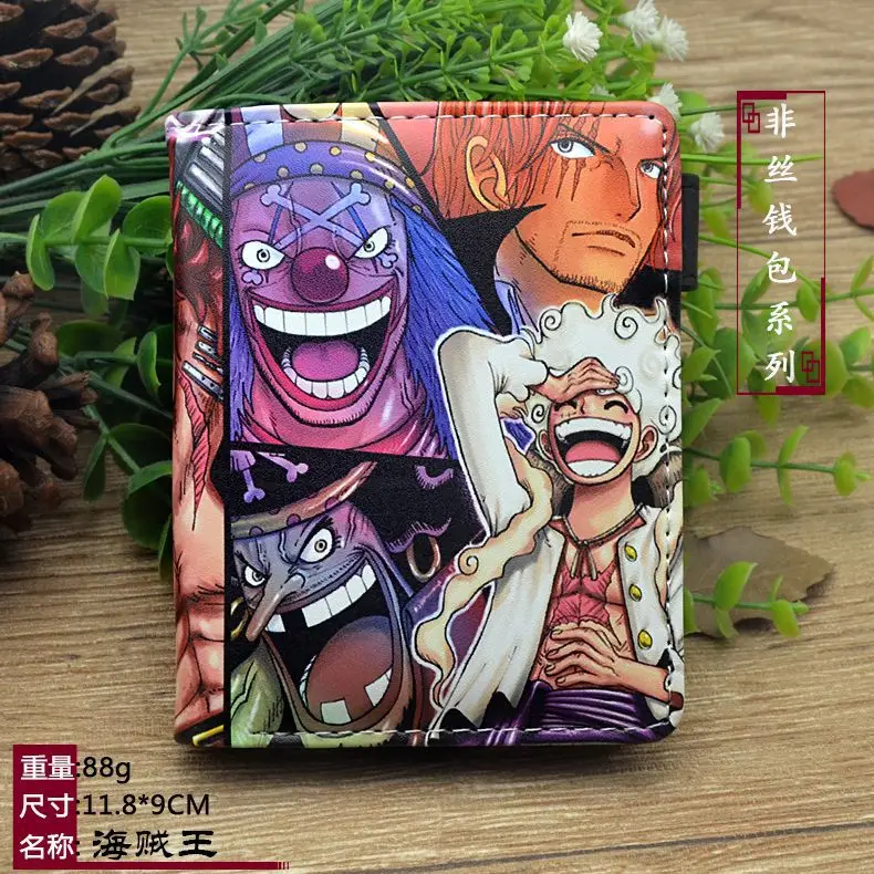 New One Piece Anime Wallet PU Leather Coin Purse Luffy Zoro Nami Cartoon Multifunctional Card Holders Men Short Wallet Xmas Gift