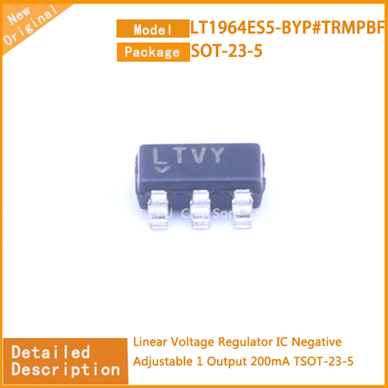 5Pcs/Lot New Original LT1964ES5-BYP#TRMPBF LT1964ES5-BYP Linear Voltage Regulator IC Negative Adjustable 1 Output 200mATSOT-23-5