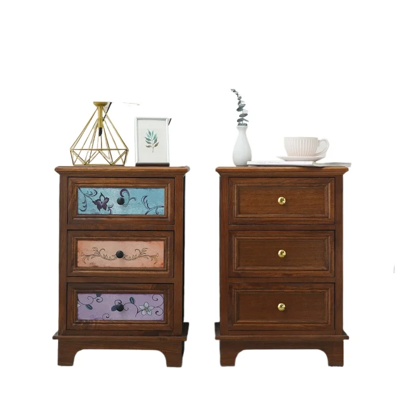 

Solid wood bedside table, bedroom storage locker, living room cabinet