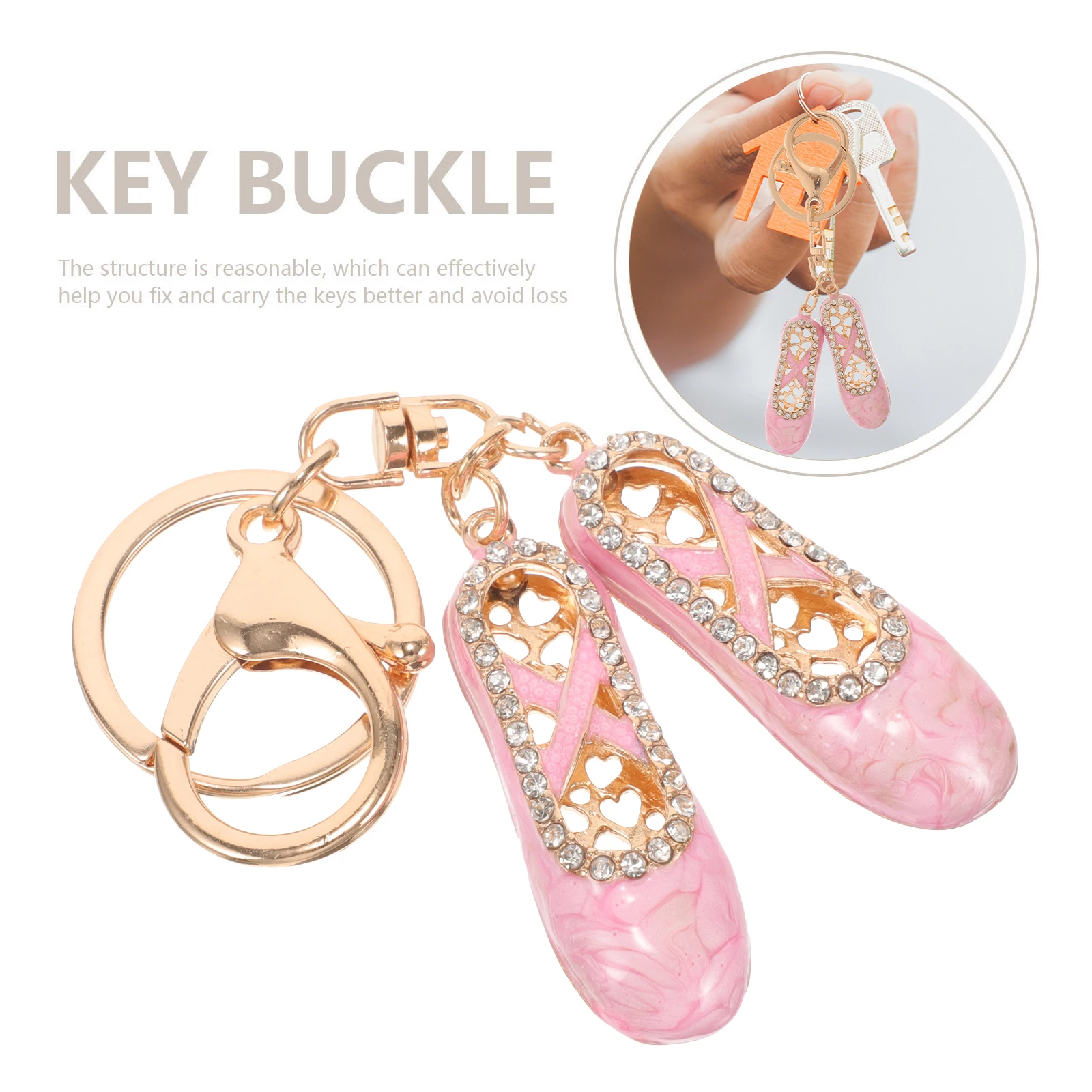 Breloczek Baletka z Cyrkoniami Premium, Modny Dodatek do Torebki, Ozdobny Wisiorek na Plecak, Klucze od Samochodu, Idealny