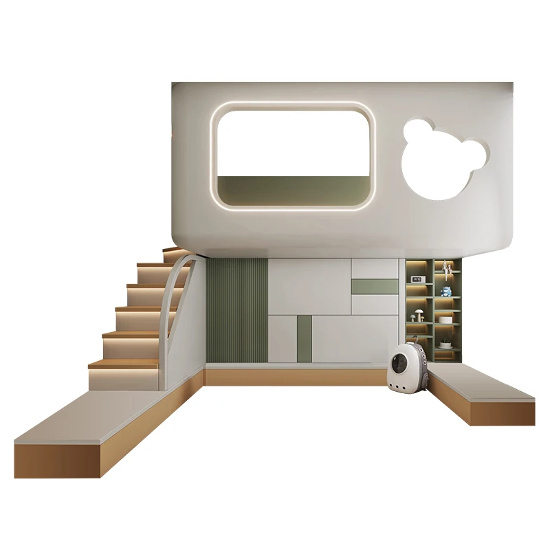 

Customizable Comfortable Space Capsule & Treehouse Bed with Desk & Wardrobe for Children for Hotels Homestays & Schools