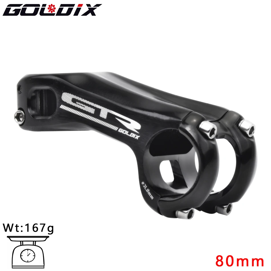 Free Shipping Goldix Gtr Cnc Mountain Road Bike Handlebar Negative 17 Degrees 80 90 100mm Bike Stem Next Bikes Parts Bmx Stem