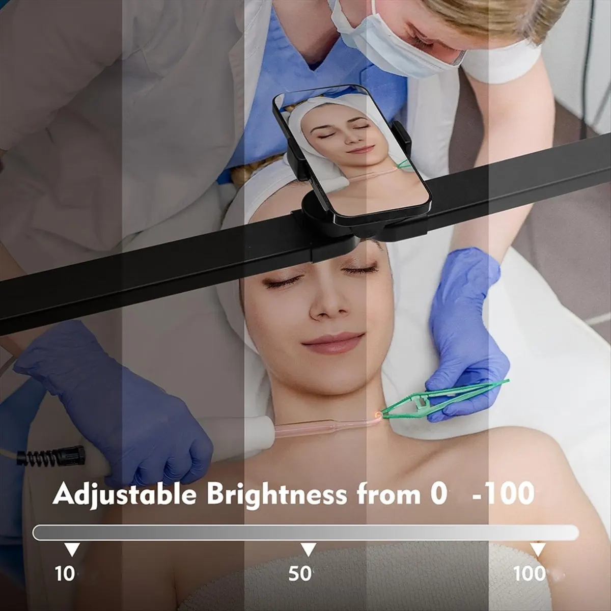 

Foldable Nail Lamps for Desk,Large Nail Tech Light with PhoneHolder,Half Moon LedLight,Eyelash Extensions,Makeup,Spa(EU)