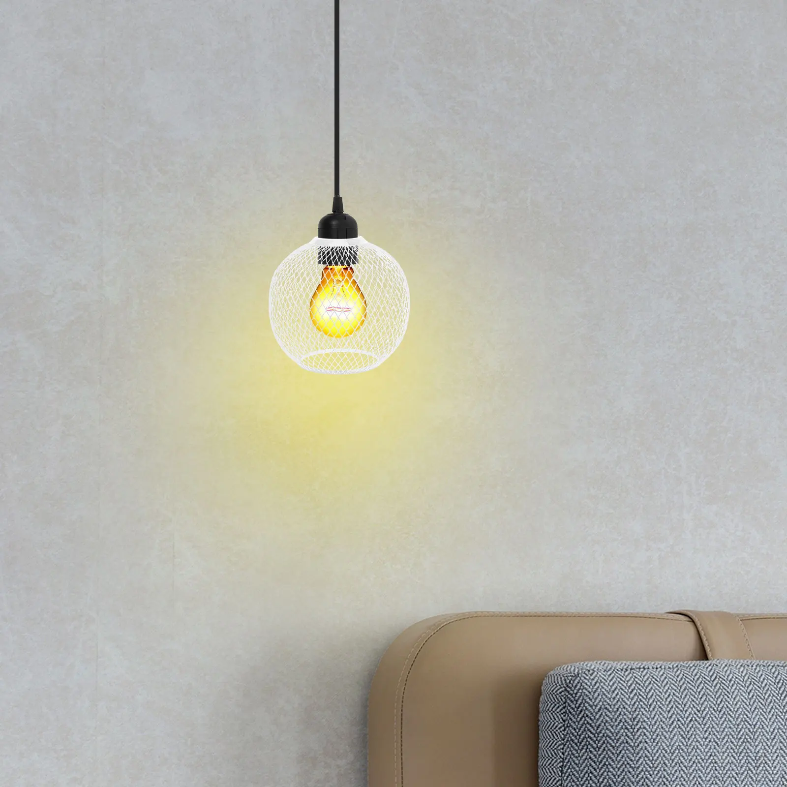 

Ball Shaped Lamp Shade Hollow Out Iron Wire Design For Living Room Dining Room Bedroom Modern Ceiling Light Shade Decor