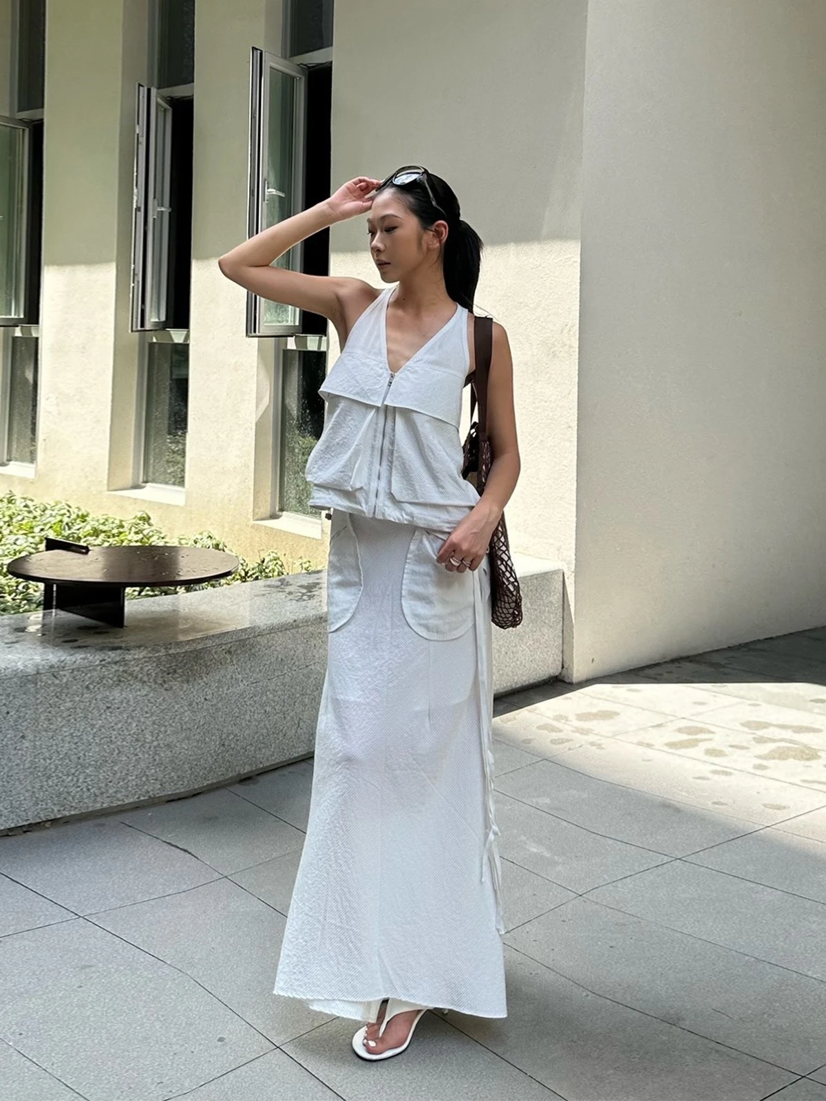 

Brand Striped ket f-length Skirt Casual Long Dr CNWEI Ladies' Premium Faion Handbag Store