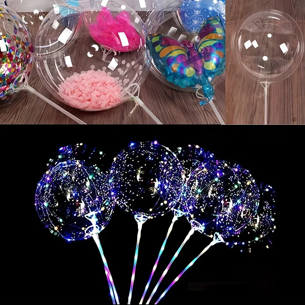 컵이 포함된 50개 투명 보보 풍선 스틱 스탠드 - 결혼식, 발렌타인 데이, 파티 및 이벤트 장식에 적합