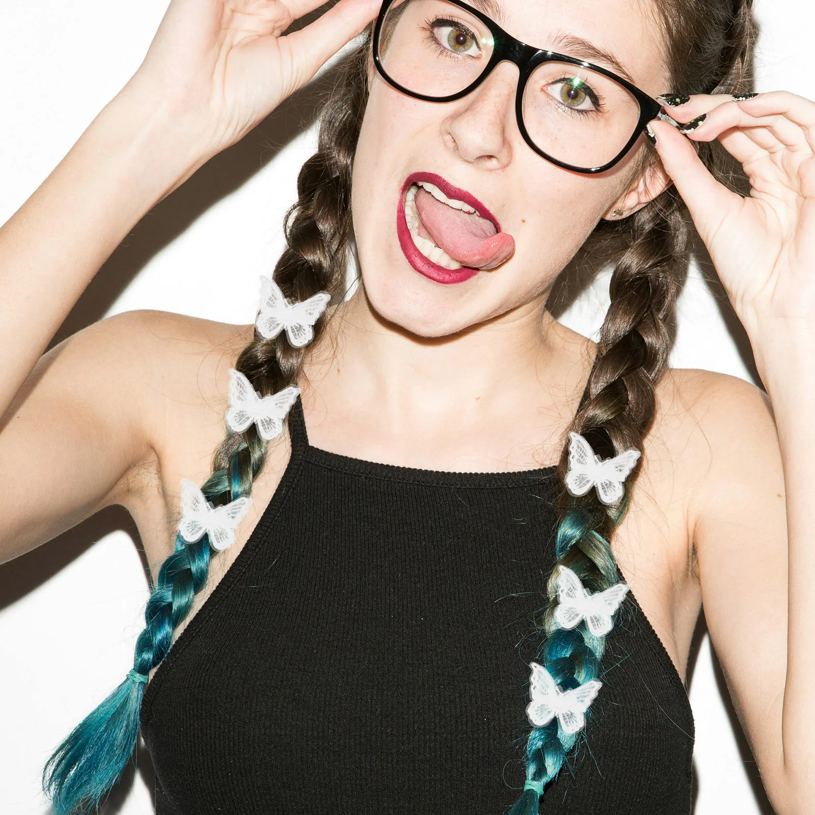 4Pcs Butterfly Hair Accessories Elegant Lace Design Soft Comfortable Versatile Styling Secure Grip Birthday Ornaments Lace Clips