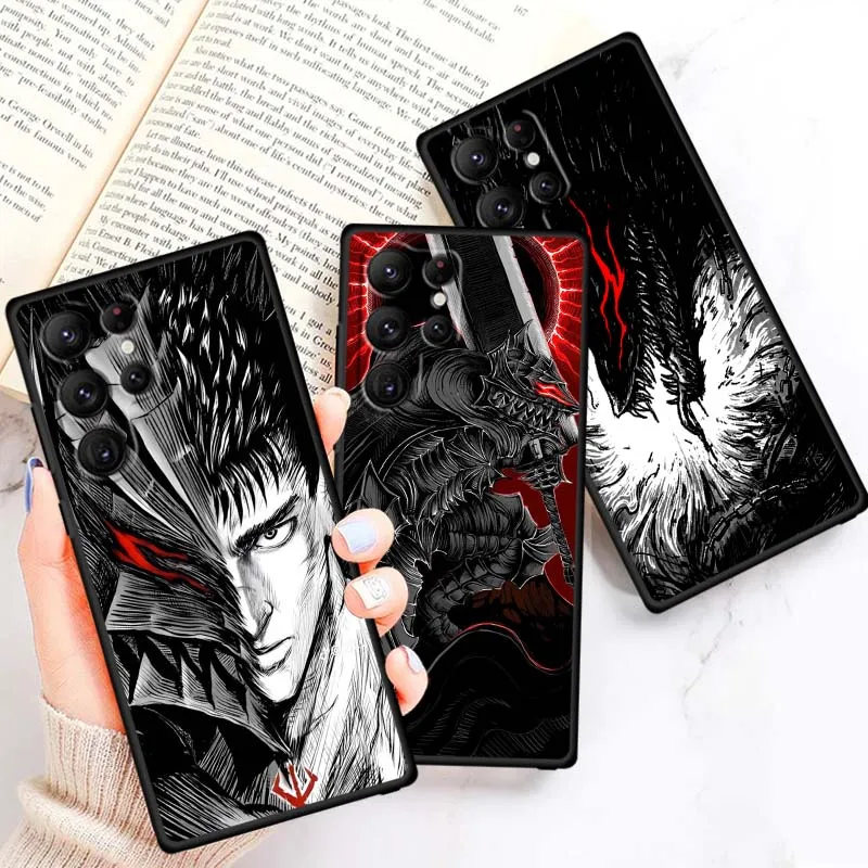 

Berserk Art Anime For Samsung Galaxy S25 S24 S23 S22 S21 S20 S10 Ultra Plus FE 5G Black Soft TPU Cover Phone Case