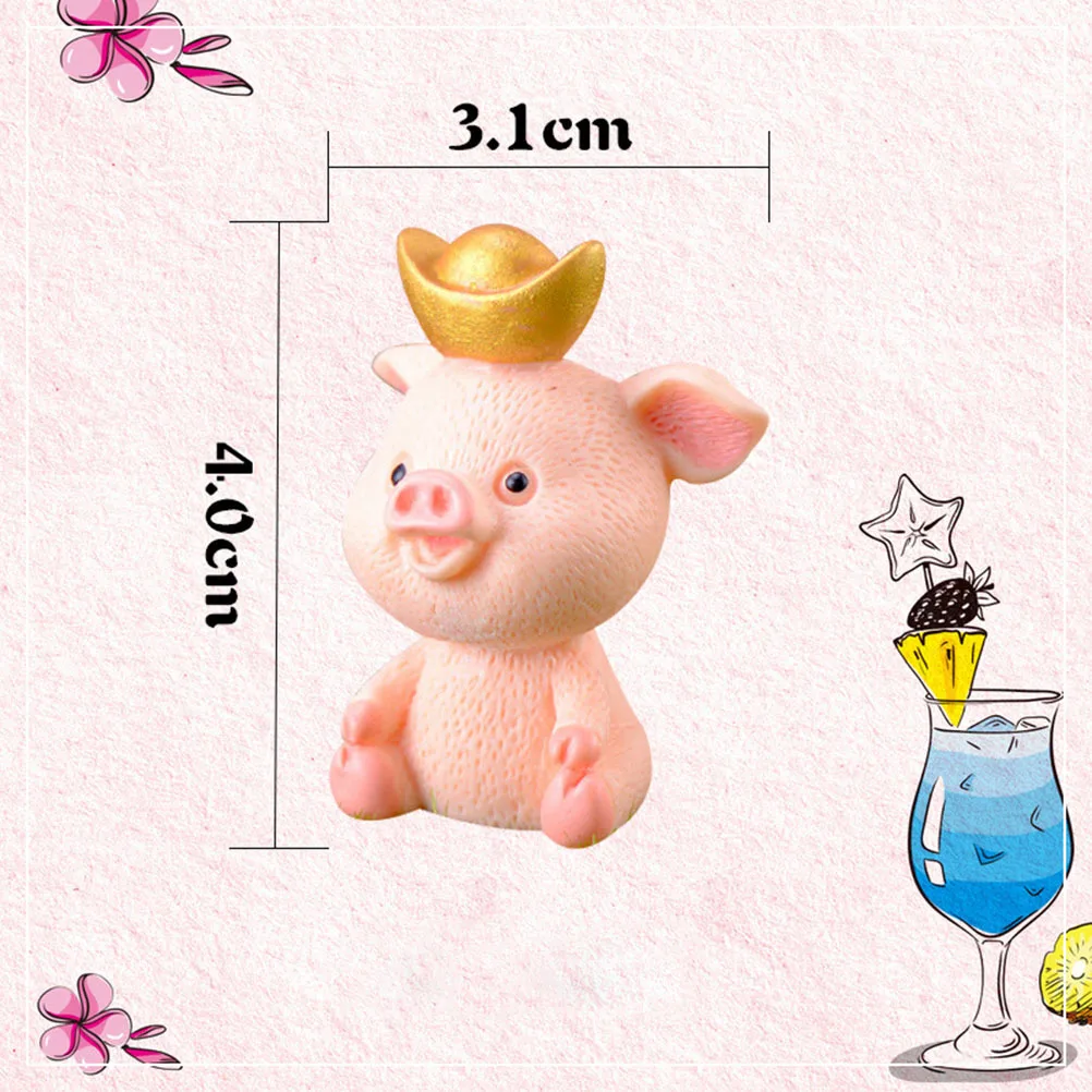 

5 Pcs Ornament Home Decor Miniature Figurines Pig Funny Animal Desktop Statue