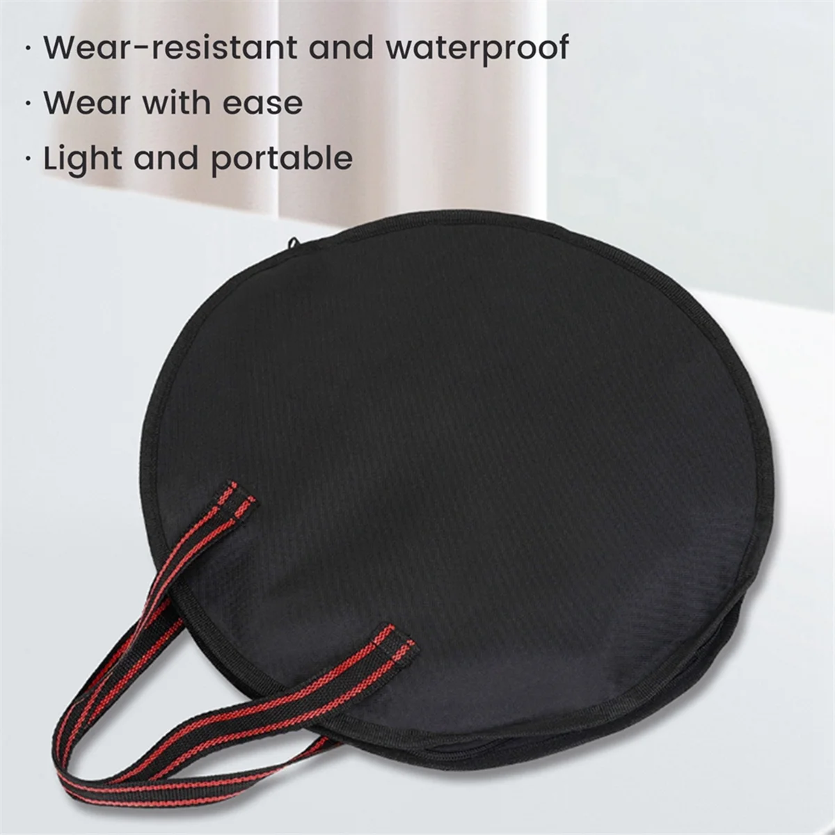 ABQR Borsa per batteria in tessuto Oxford nero da 10 pollici Pad muto per batteria portatile con borsa per bacchetta