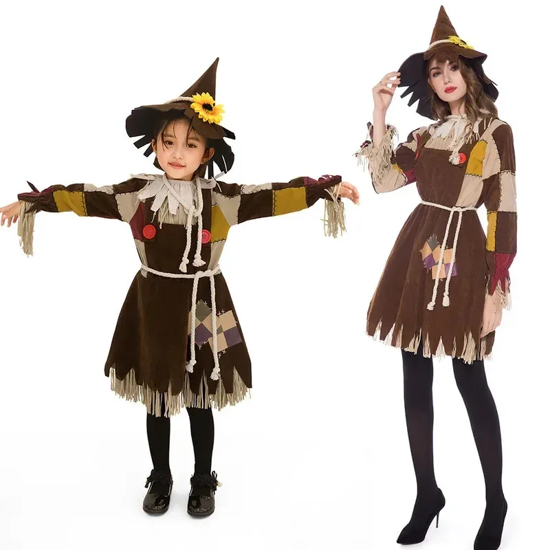 ひまわり甘いサッシ衣装子供カボチャパッチハロウィンわらコスプレ衣装女性女の子カーニバルファンシードレスアップ