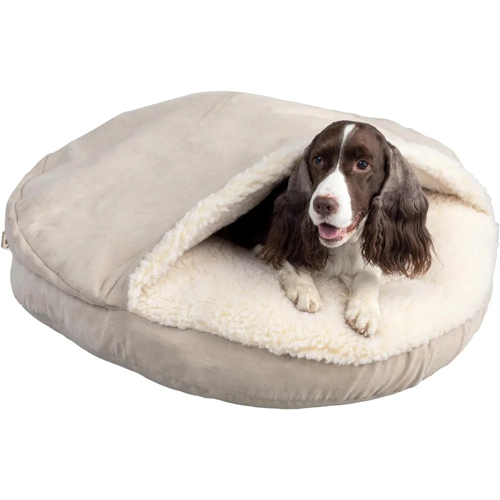 

Luxury Microsuede Cozy Cave Pet Bed, Extra Large, Buckskin.